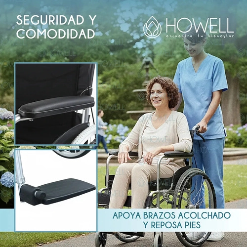 SILLA DE RUEDAS PLEGABLE HOWELL ALUMINIO 13KG ADULTO NEGRO - 8