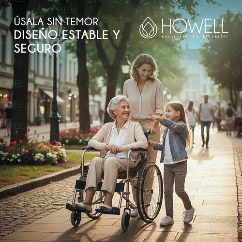 SILLA DE RUEDAS PLEGABLE HOWELL ALUMINIO 13KG ADULTO NEGRO - 9