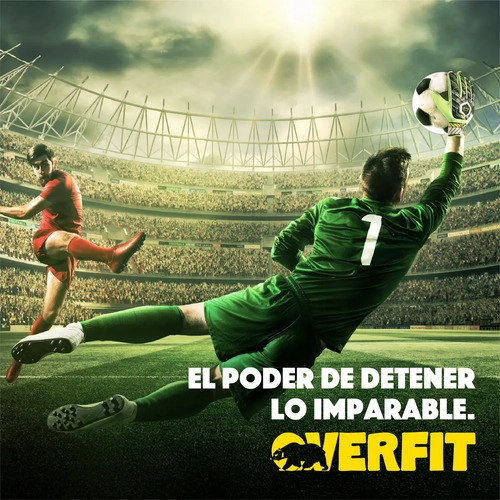 GUANTES DE ARQUERO FUTBOL OVERFIT FE RULA ANTIDESLIZANTE PRO VERDE L - 8