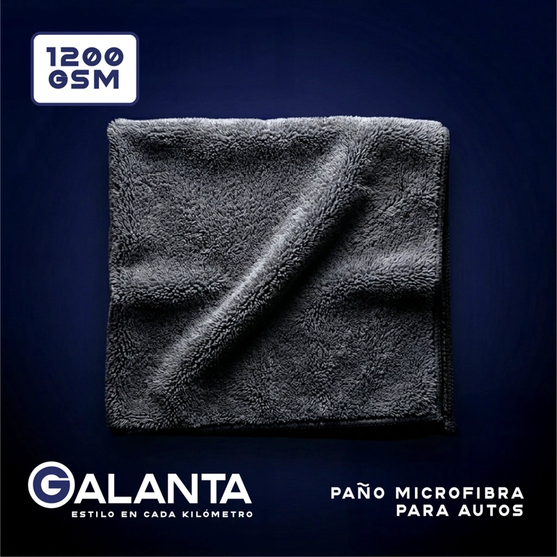 TOALLA  MICROFIBRA GALANTA 1200 GSM PARA AUTOS TOALLA SECADO ULTRA ABSORBENTE GRIS - 2