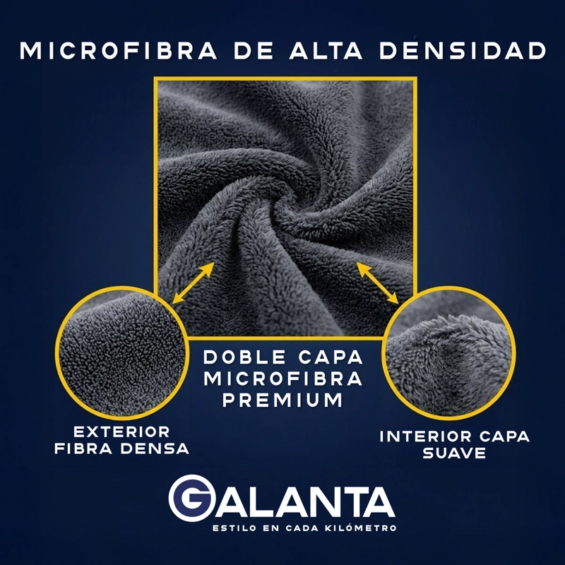 TOALLA  MICROFIBRA GALANTA 1200 GSM PARA AUTOS TOALLA SECADO ULTRA ABSORBENTE GRIS - 4
