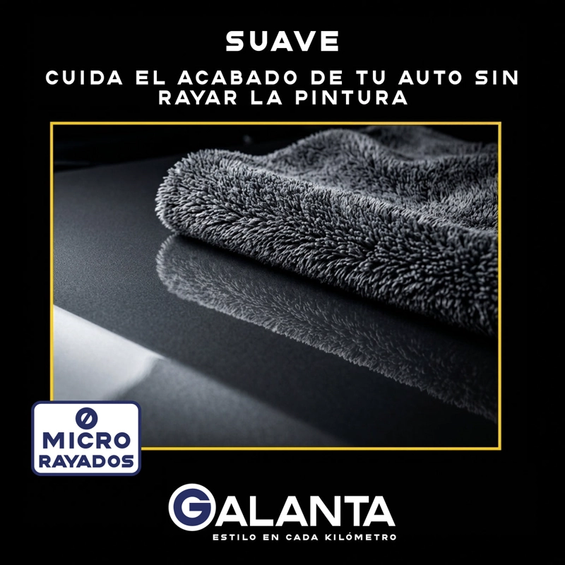 TOALLA  MICROFIBRA GALANTA 1200 GSM PARA AUTOS TOALLA SECADO ULTRA ABSORBENTE GRIS - 7