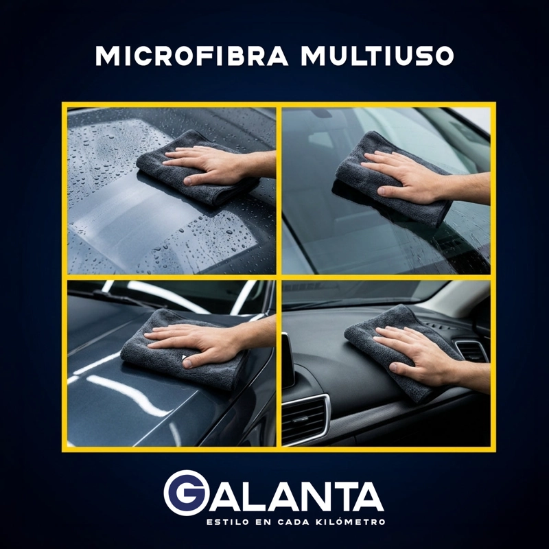TOALLA  MICROFIBRA GALANTA 1200 GSM PARA AUTOS TOALLA SECADO ULTRA ABSORBENTE GRIS - 8