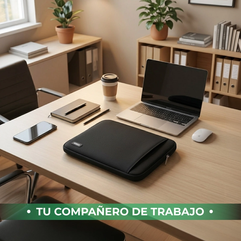 FUNDA NOTEBOOK 13-14 PULGADAS HOSSER BOLSA PROTECTORA LAPTOP PORTATIL NEGRA - 9