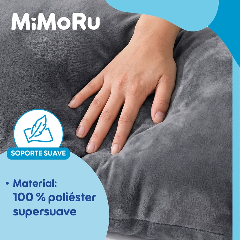 COJIN MATERNAL MIMORU LACTANCIA EMBARAZO ALMOHADA FORMA U 140X80CM GRIS - 3