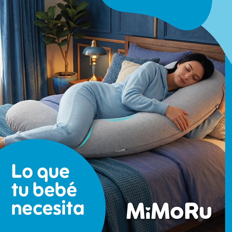 COJIN MATERNAL MIMORU LACTANCIA EMBARAZO ALMOHADA CURVA 102X71CM GRIS CLARO - 10