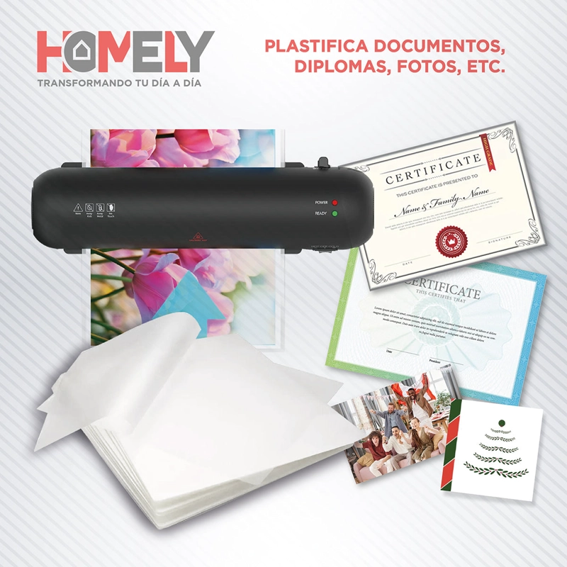 LAMINAS TERMOLAMINADORA CARTA 100 MICAS 125 MICRONES HOMELY PLASTIFICADORA - 7