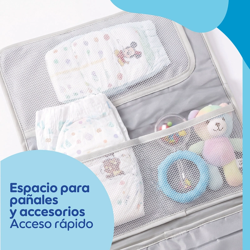 MUDADOR PORTATIL PLEGABLE MIMORU BEBE  IMPERMEABLE CAMBIADOR PLEGABLE GRIS - 5