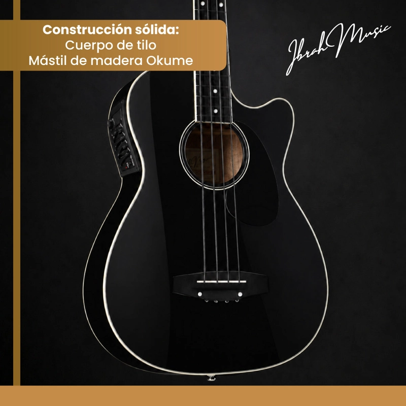 BAJO ELECTROACUSTICO IBRAH MUSIC 43 PULGADAS NEGRO PACK ACCESORIOS COMPLETO - 4