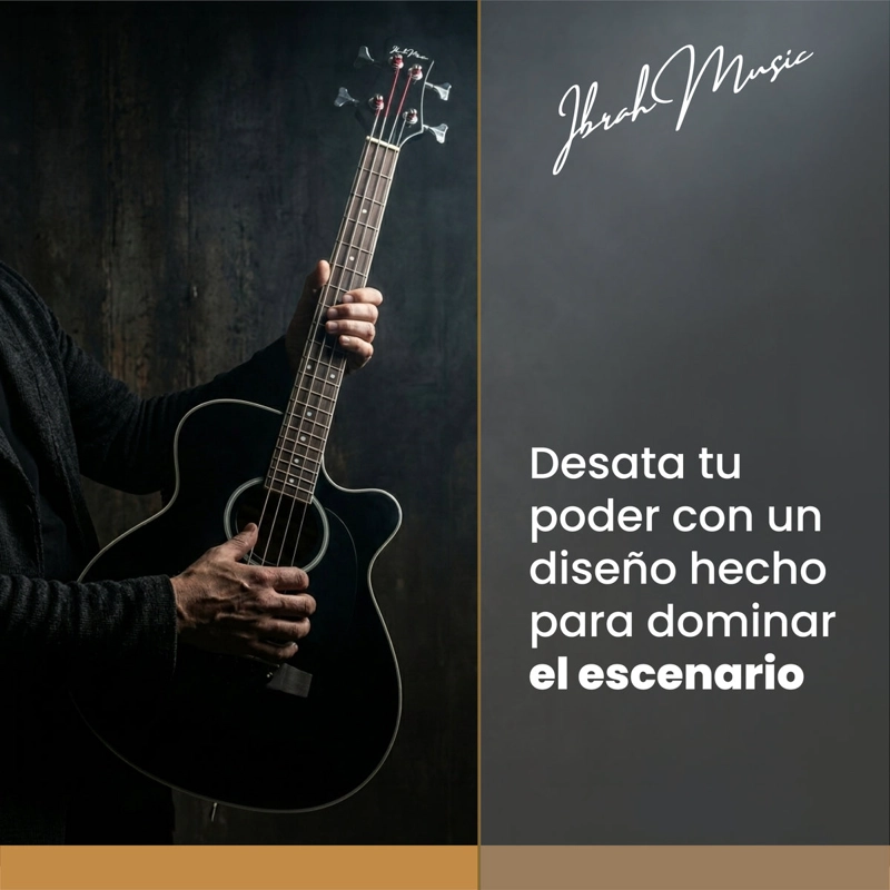 BAJO ELECTROACUSTICO IBRAH MUSIC 43 PULGADAS NEGRO PACK ACCESORIOS COMPLETO - 9