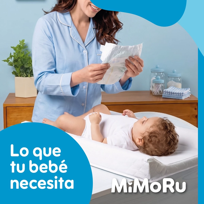 MUDADOR BEBE  ANATOMICO PORTATIL MIMORU IMPERMEABLE COLCHONETA CAMBIADOR BLANCO - 10