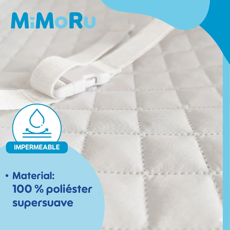 MUDADOR BEBE  ANATOMICO PORTATIL MIMORU IMPERMEABLE COLCHONETA CAMBIADOR BLANCO - 3