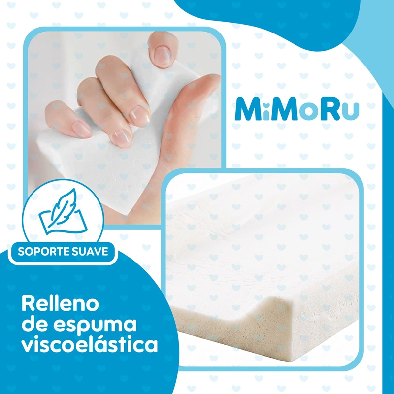 MUDADOR BEBE  ANATOMICO PORTATIL MIMORU IMPERMEABLE COLCHONETA CAMBIADOR BLANCO - 6