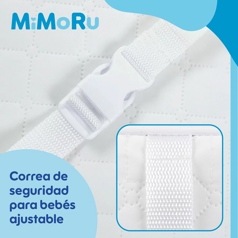 MUDADOR BEBE  ANATOMICO PORTATIL MIMORU IMPERMEABLE COLCHONETA CAMBIADOR BLANCO - 7