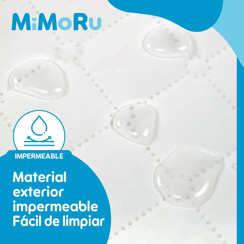 MUDADOR BEBE  ANATOMICO PORTATIL MIMORU IMPERMEABLE COLCHONETA CAMBIADOR BLANCO - 8