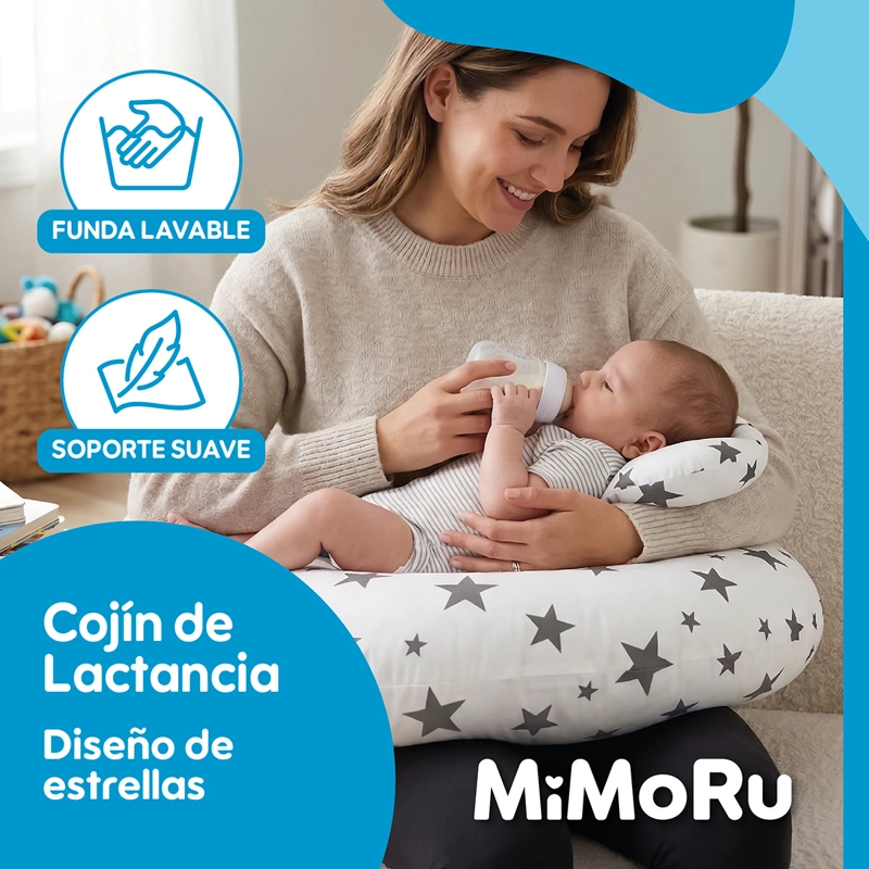 COJIN DE LACTANCIA MIMORU DISEÑO ESTRELLAS ALMOHADA EMBARAZO BEBE - 2