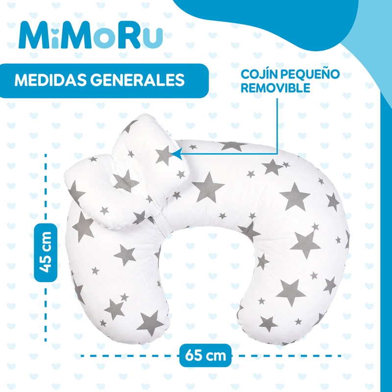 COJIN DE LACTANCIA MIMORU DISEÑO ESTRELLAS ALMOHADA EMBARAZO BEBE - 4
