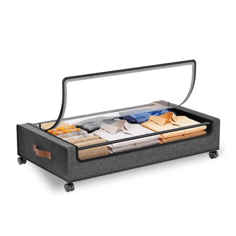 CARRITO ORGANIZADOR BAJO CAMA HOMELY 48L CON RUEDAS PLEGABLE ROPA TEXTILES - 1