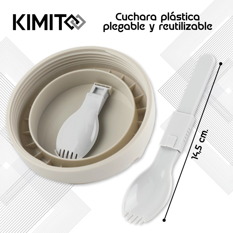 TERMO DE COMIDA Y LIQUIDO KIMITO 1200ML ACERO INOXIDABLE DOBLE PARED VACIO BLANCO - 6