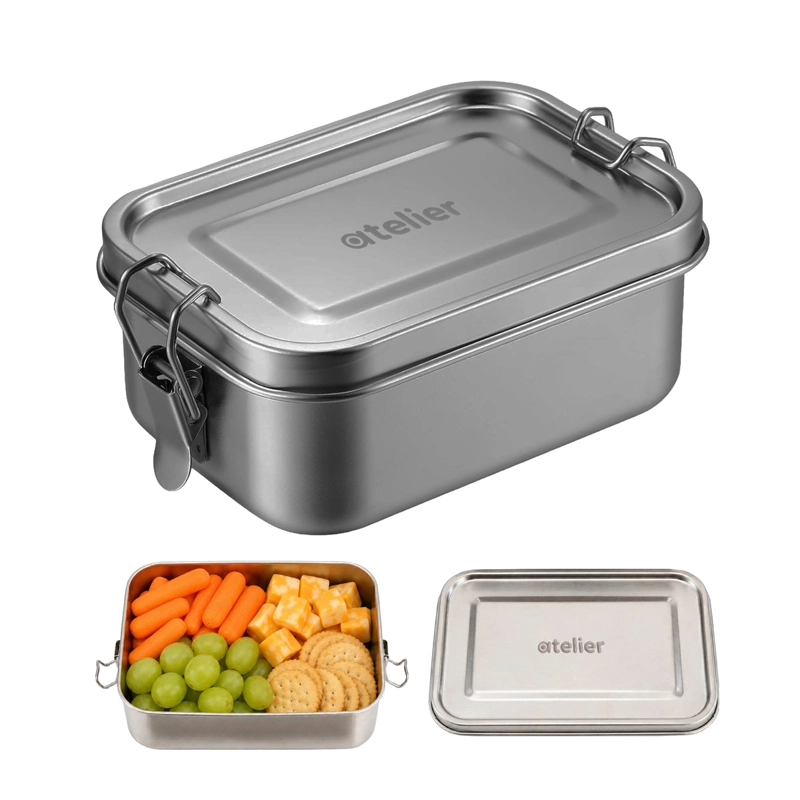 TUPPER CONTENEDOR ACERO INOXIDABLE 850ML ATELIER HERMETICO LIBRE BPA ALMUERZO - 1