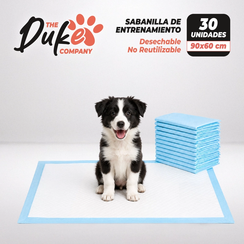 SABANILLAS ENTRENAMIENTO PERROS DUKE 90X60CM PACK 30 TRAINING PAD ABSORBENTE IMPERMEABLE - 10