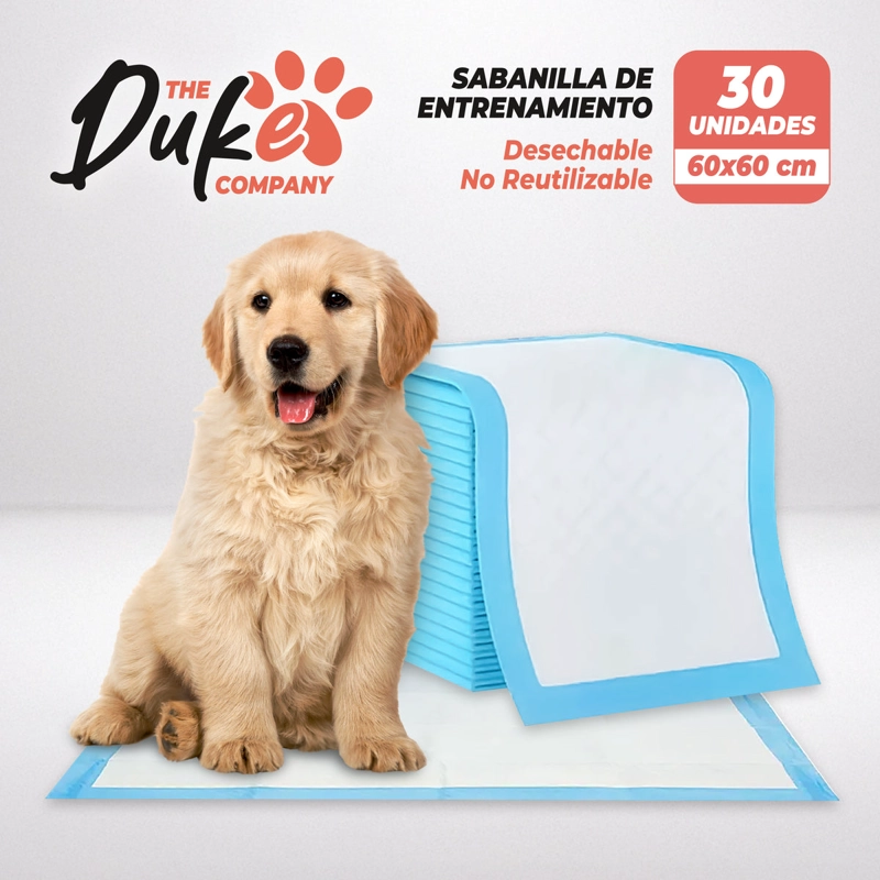 SABANILLAS ENTRENAMIENTO PERROS DUKE 60X60CM PACK 30 TRAINING PAD ABSORBENTE IMPERMEABLE - 10
