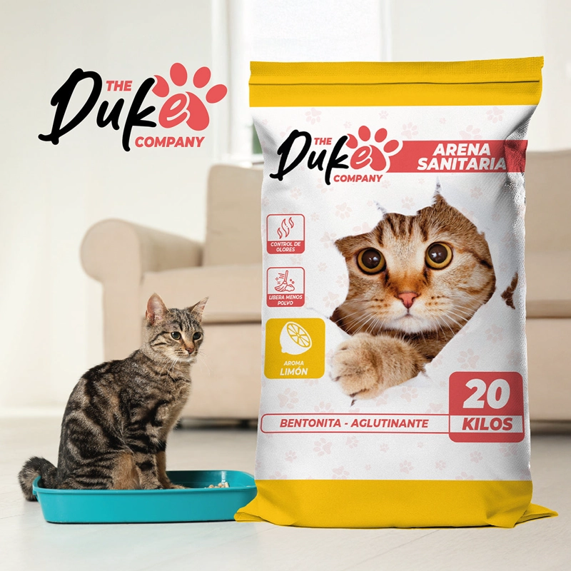 ARENA PARA GATO DUKE 20KG BENTONITA AGLUTINANTE AROMA LIMON ANTIOLOR BAJO POLVO - 8