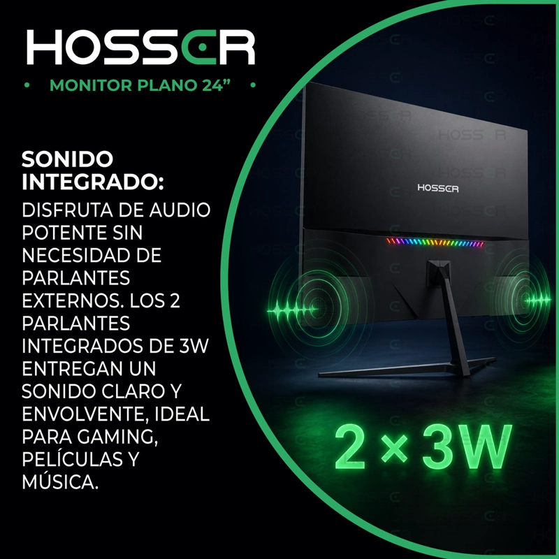 Monitor Pc Gamer Plano Hosser 24 Pulgadas 200hz 1ms Full Hd Ips Freesync Negro - 5