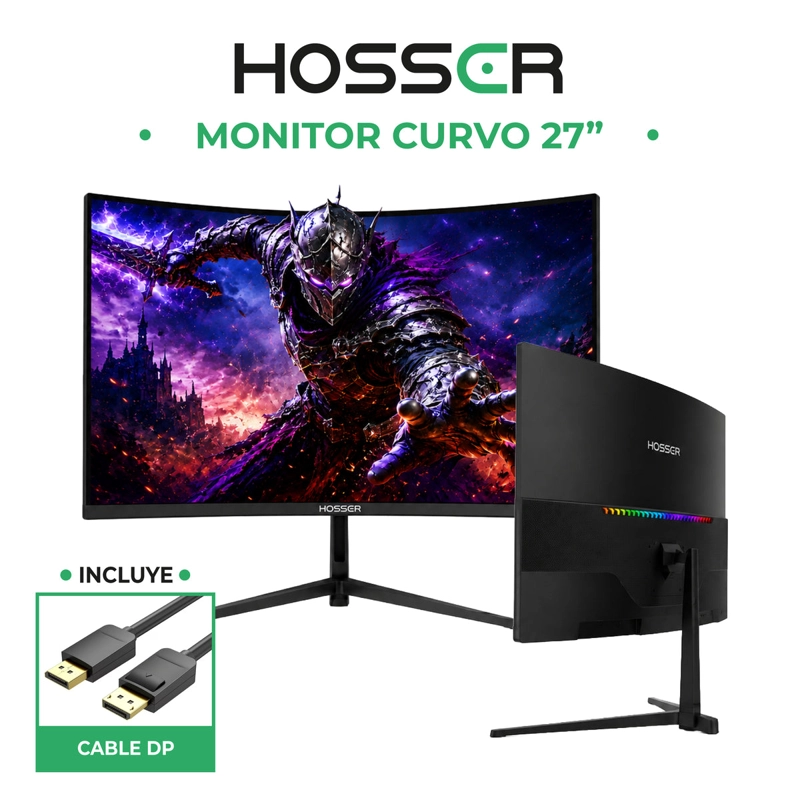 MONITOR GAMER CURVO 27 PULGADAS 200HZ 1MS HOSSER GAMING NEGRO - 2