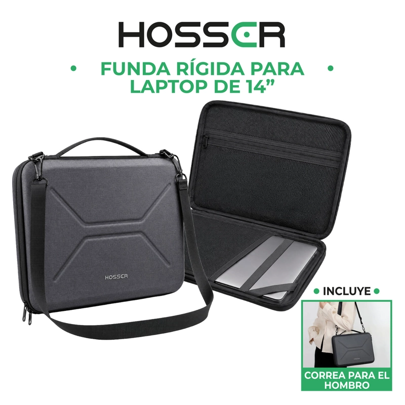 FUNDA LAPTOP HARDCASE 14 PULGADAS HOSSER RIGIDA PROTECTORA - 2