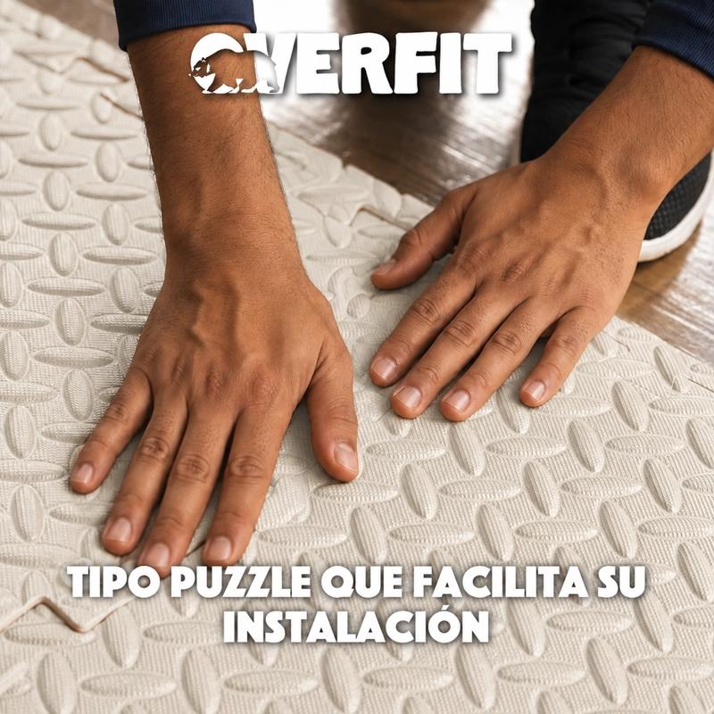 PISO GOMA EVA GIMANSIO OVERFIT 60X60CM 8U BEIGE - 6