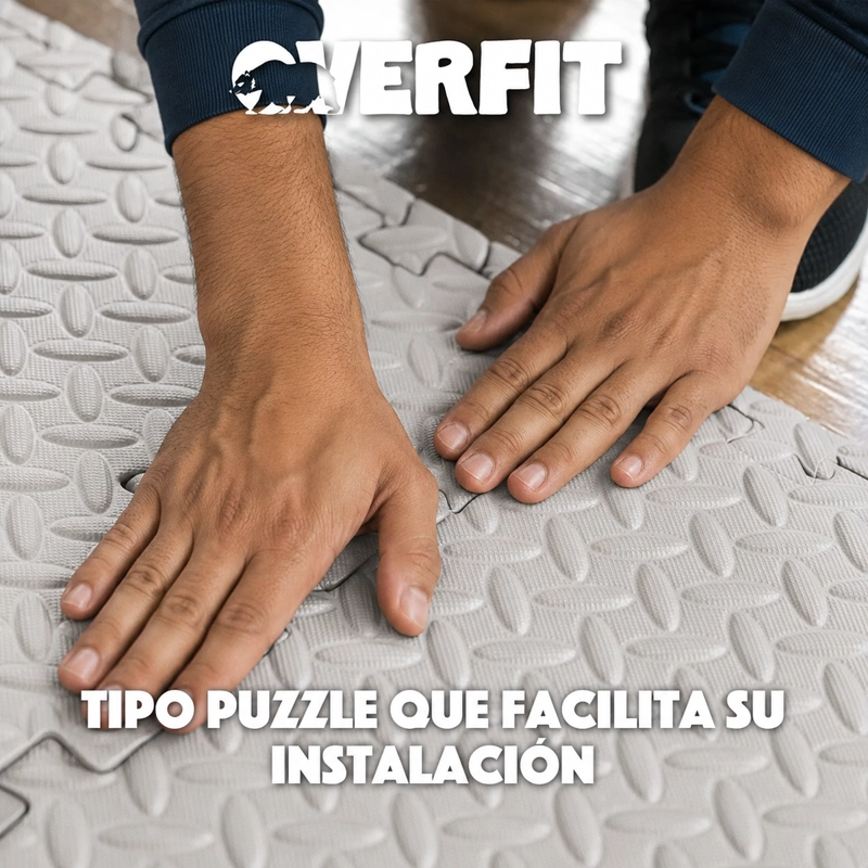 PISO GOMA EVA GIMANSIO OVERFIT 60X60CM 8UN GRIS - 7