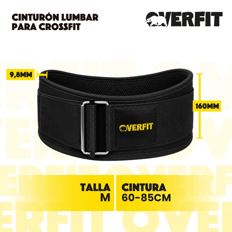 CINTURON LEVANTAMIENTO PESAS GYM OVERFIT LUMBAR CROSSFIT - 3