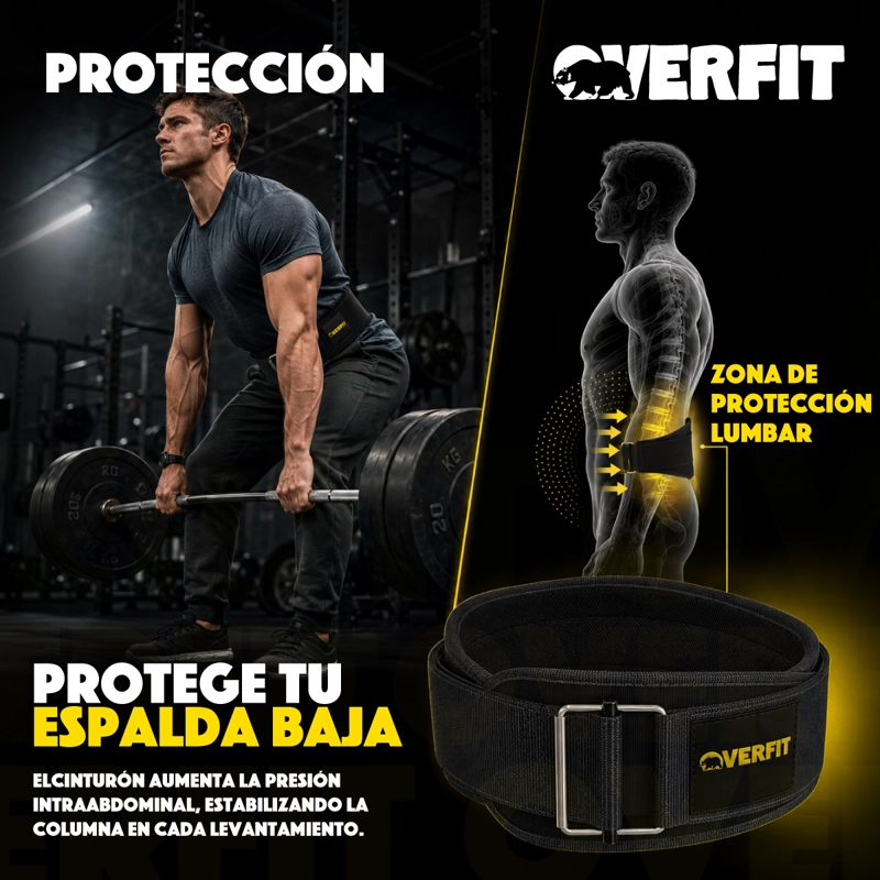 CINTURON LEVANTAMIENTO PESAS GYM OVERFIT LUMBAR CROSSFIT - 8
