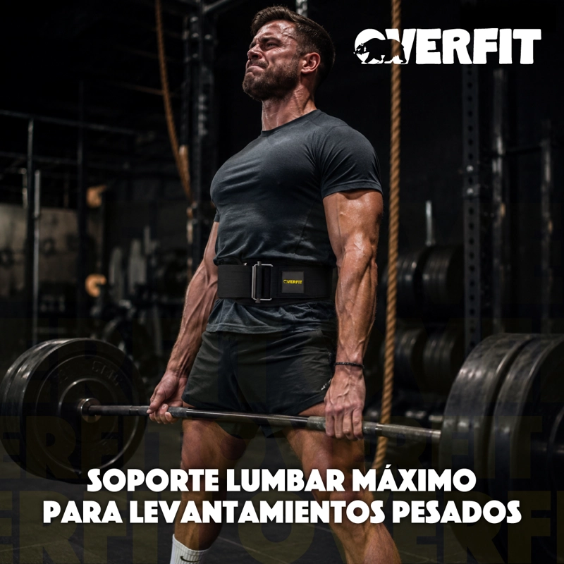 CINTURON LEVANTAMIENTO PESAS GYM OVERFIT LUMBAR CROSSFIT - 9