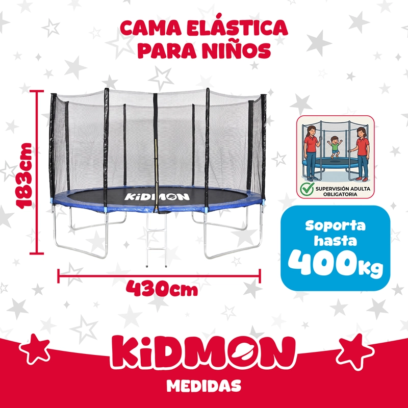 Cama Elastica Trampolin Para Ninos 4.3 Metros Kidmon Cama Saltarina 14ft - 3