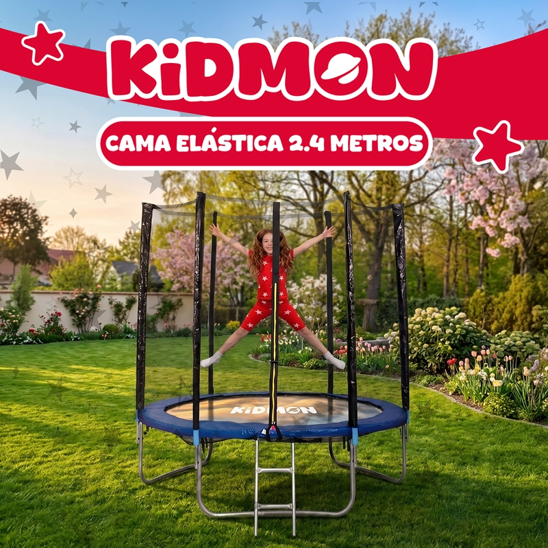 Cama Elastica Trampolin Para Ninos 2.4 Metros Kidmon Cama Saltarina 8ft - 2