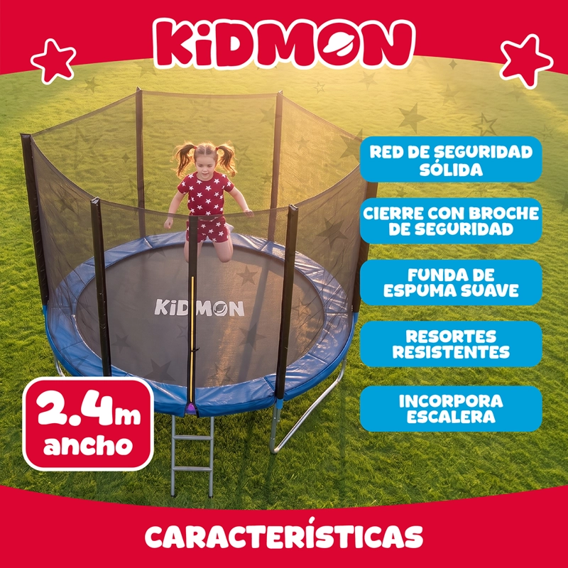 Cama Elastica Trampolin Para Ninos 2.4 Metros Kidmon Cama Saltarina 8ft - 4