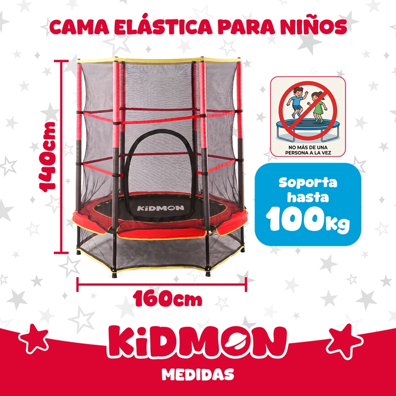 Cama Elastica Trampolin Para Ninos 1.4 Metros Kidmon Cama Saltarina 4ft - 3