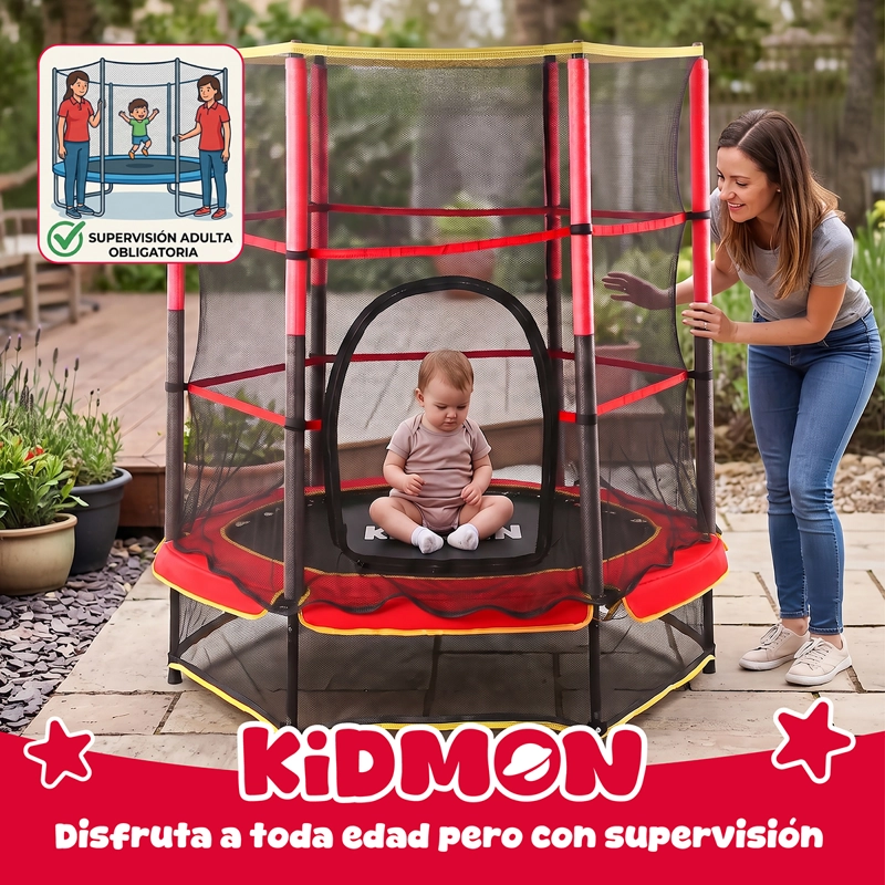 Cama Elastica Trampolin Para Ninos 1.4 Metros Kidmon Cama Saltarina 4ft - 9