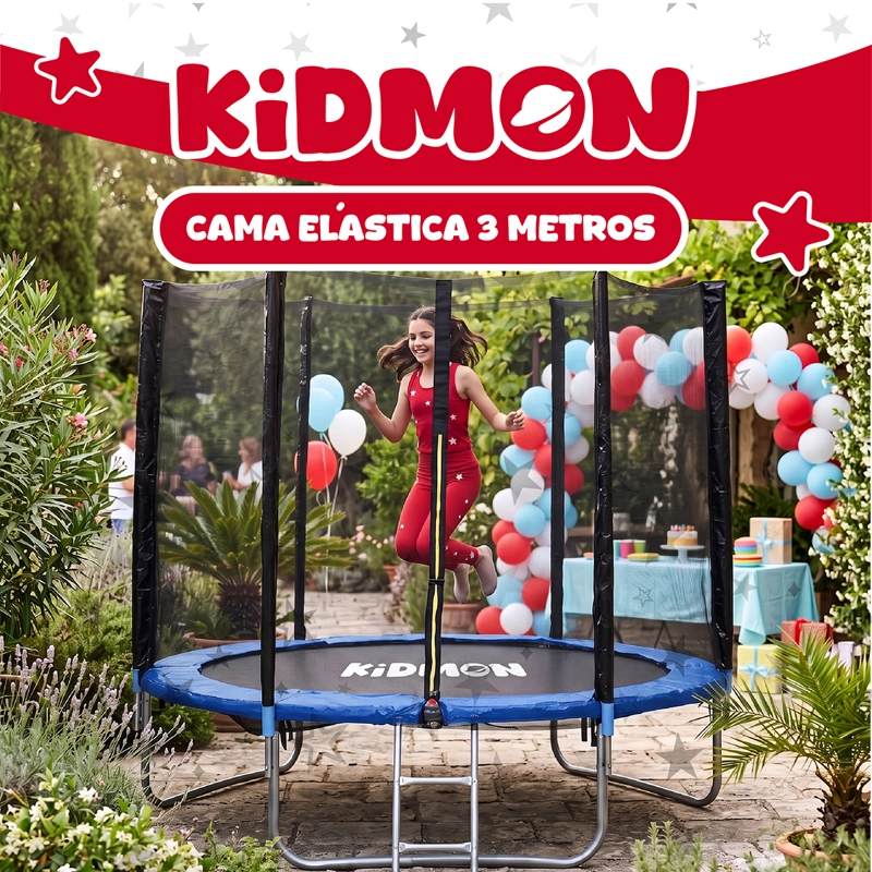 Cama Elastica Trampolin Para Ninos 3 Metros Kidmon Cama Saltarina 10ft - 2