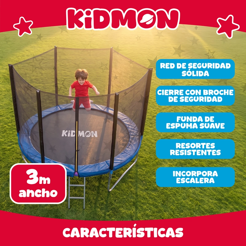 Cama Elastica Trampolin Para Ninos 3 Metros Kidmon Cama Saltarina 10ft - 4