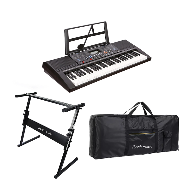 TECLADO IBRAH MUSIC MUSICAL 61 TECLAS IBRAH PIANO + FUNDA + ATRIL - 2