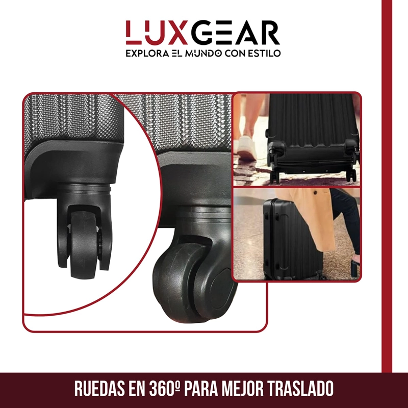 MALETAS 10 15 23KG LUXGEAR SET X3 MALETAS VIAJE ANTIGOLPES - 4