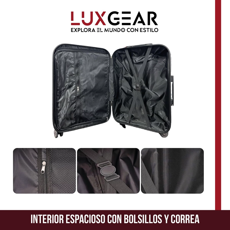 MALETAS 10 15 23KG LUXGEAR SET X3 MALETAS VIAJE ANTIGOLPES - 5