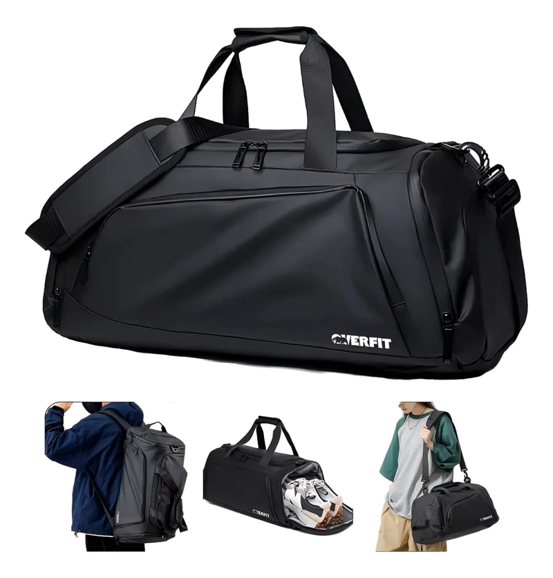 BOLSO DEPORTIVO DUFFEL GYM 3 EN 1 OVERFIT OXFORD IMPERMEABLE - 1