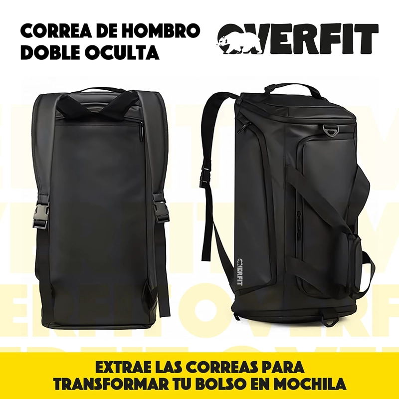 BOLSO DEPORTIVO DUFFEL GYM 3 EN 1 OVERFIT OXFORD IMPERMEABLE - 4