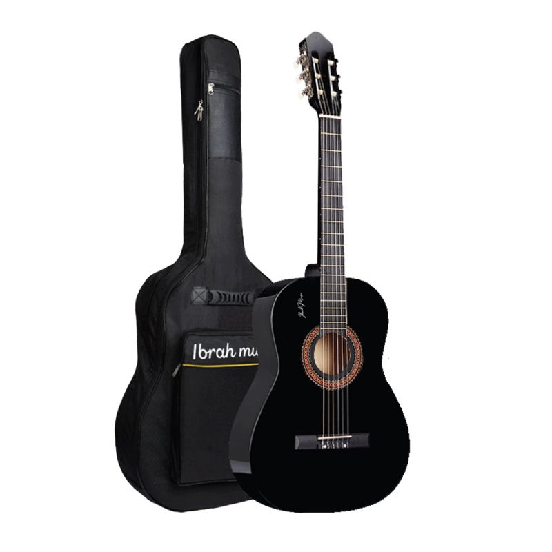 GUITARRA ACUSTICA IBRAH MUSIC CLASICA IBRAH 39 PULGADAS COLORES + FUNDA - 1