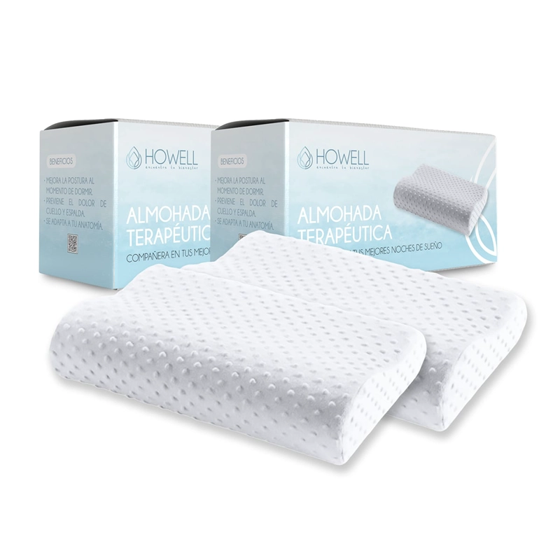 PACK X2 ALMOHADA HOWELL MEMORY CERVICAL ORTOPE DICA CON MEMORIA - 1
