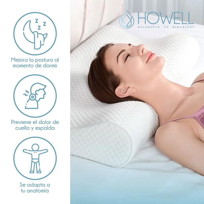 PACK X2 ALMOHADA HOWELL MEMORY CERVICAL ORTOPE DICA CON MEMORIA - 2